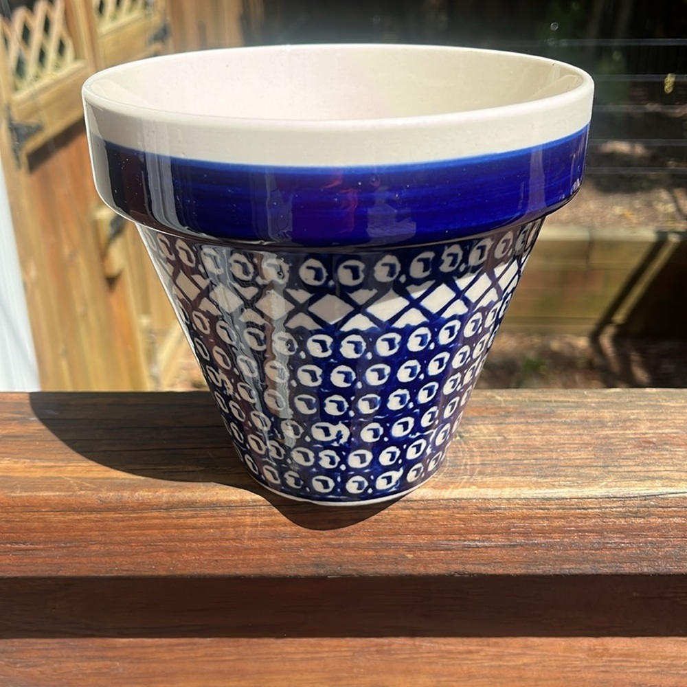 Boleslawiec Polish Pottery Flowerpot - Picture 9 of 11